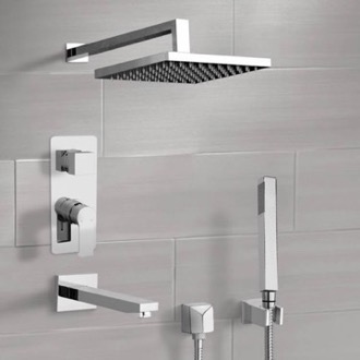 Tub and Shower Faucet Tub and Shower Faucet Set with Handheld and Rain Shower Head Remer TSH74
